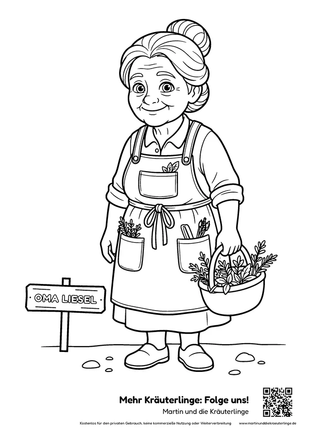 Vorschau Ausmalbild Oma Liesel